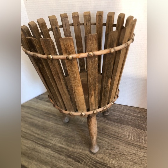 Vintage Primitive Wooden Planter Stand - Picture 8 of 10